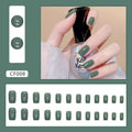 Green Solid Press-On Nails Set CF008