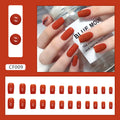Orange Solid Press-On Nails Set CF009