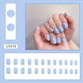 Blue Solid Press-On Nails Set CF019