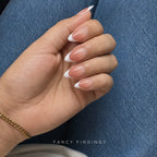 W1531- French Manicure Short Almond Press-On Nails Set