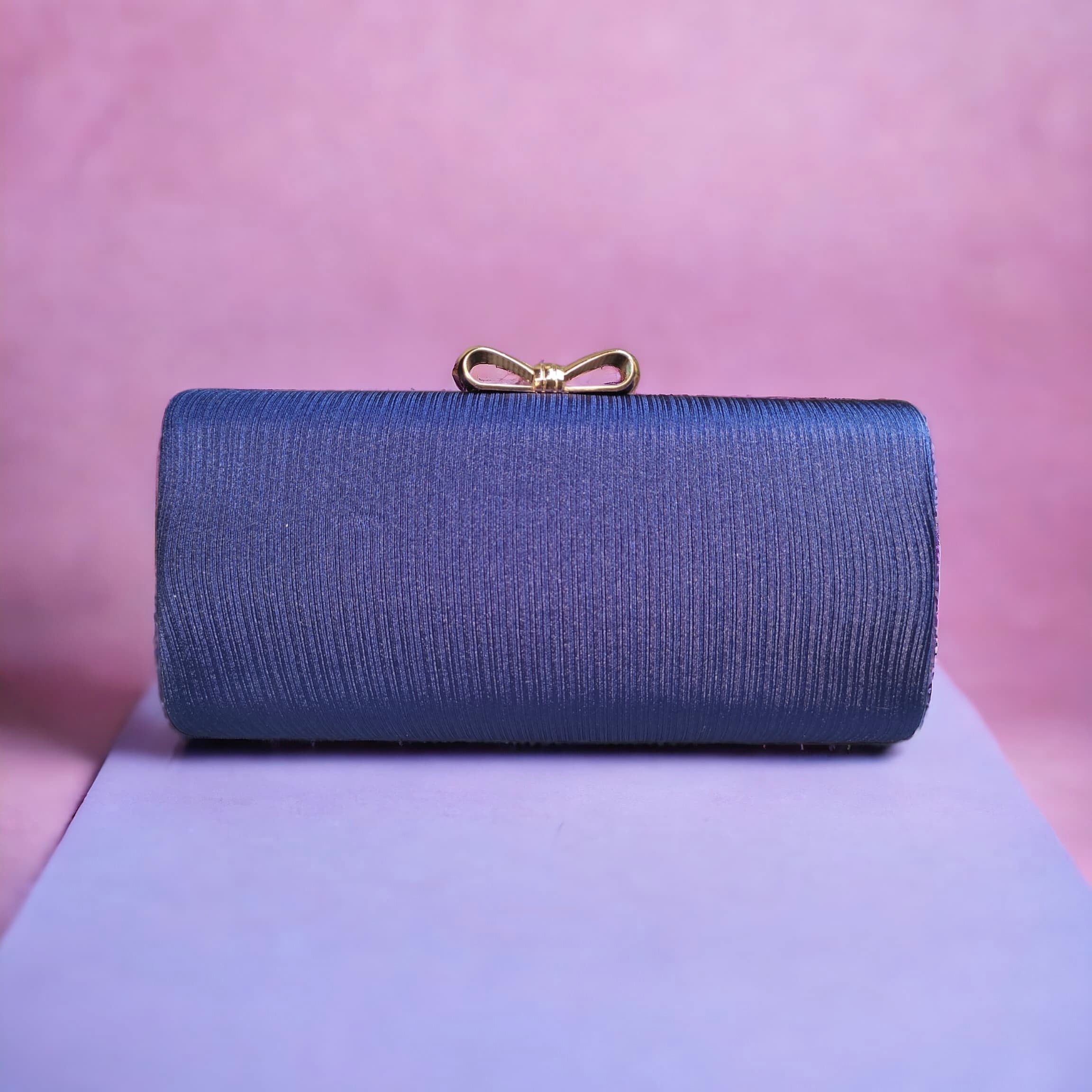[Clearance] - Classic Silk Clutch - Navy