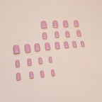Pink Solid Square Press-On Nails Set CF027
