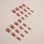 Brown Short Ballerina Press-On Nails Set W1223
