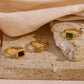 18K Gold Plated- Square Zircon Ring