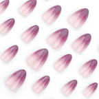 Purple Glitter Ombre Almond Press-On Nails Set JP3608