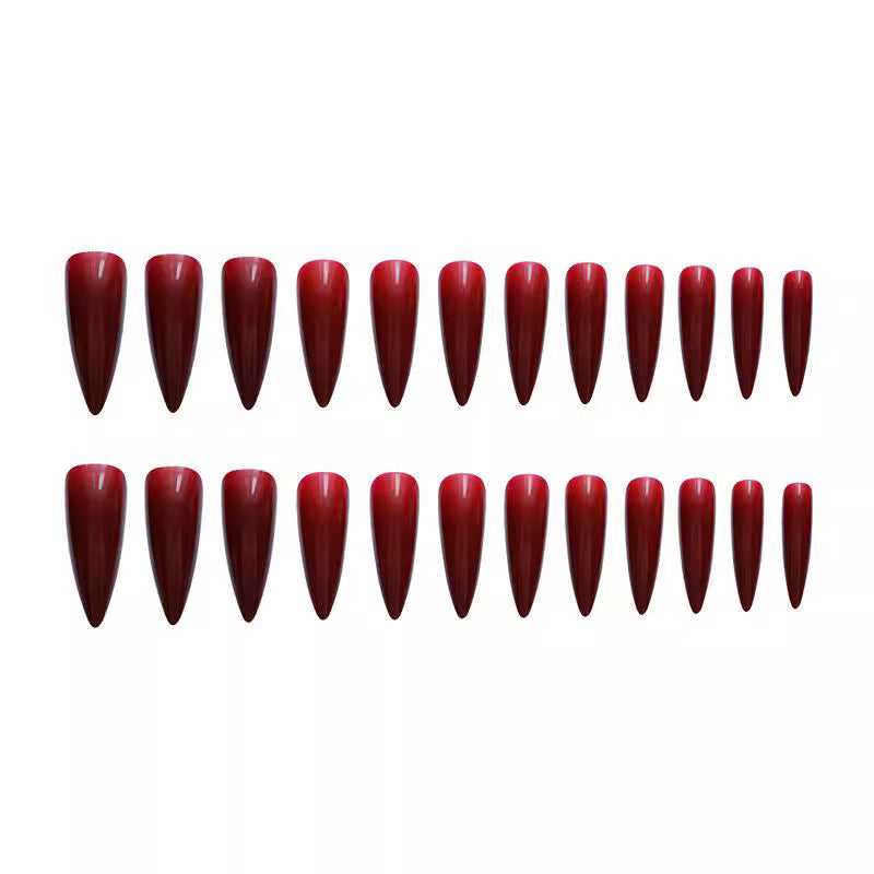 [Clearance]- Long Stiletto Maroon- ST01