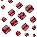 JP3701-Red Cat Eye Toe Nails Set