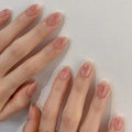 Classic Short Almond Press-On Nails Set W1657