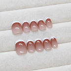 French Manicure Short Press-On Nails Set R882