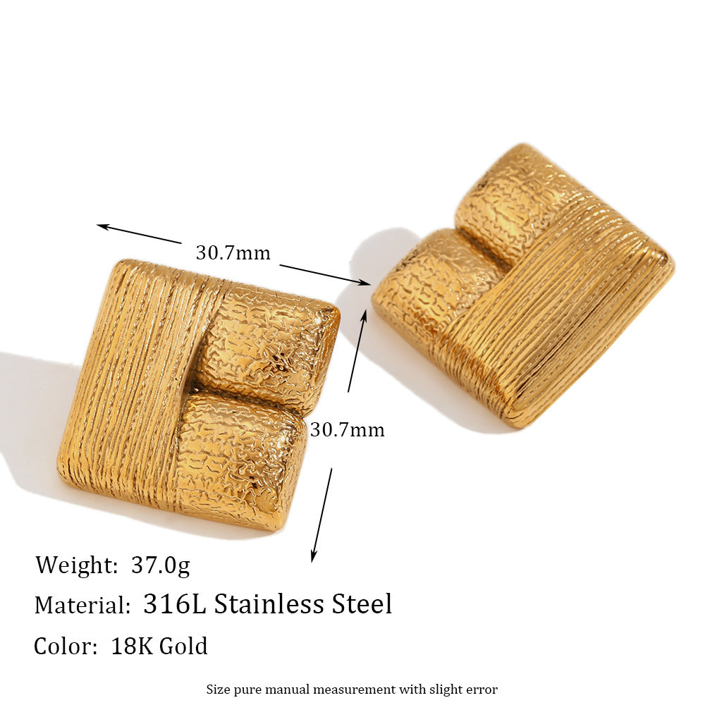 Whirlwind Strips Earrings- 18k Gold Plated