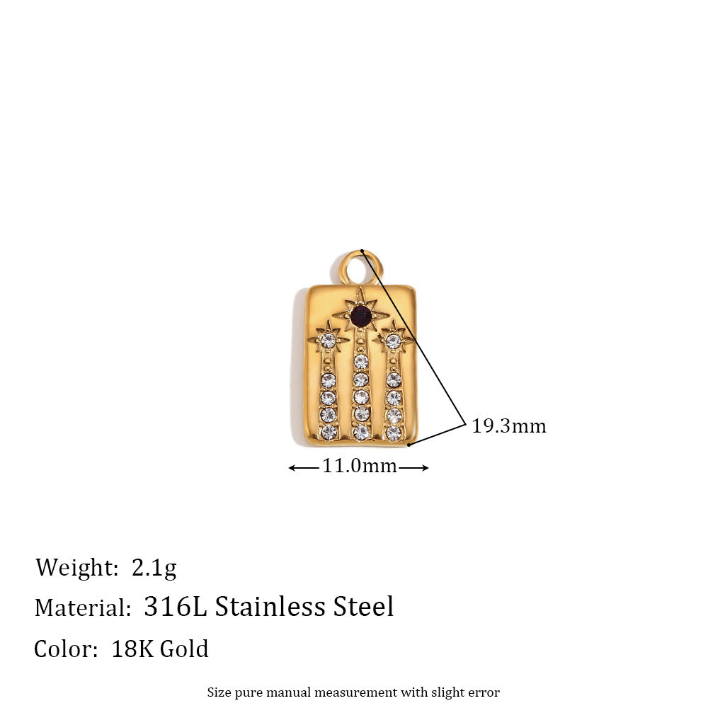 18k Gold Plated Micro-Inlaid Pendants