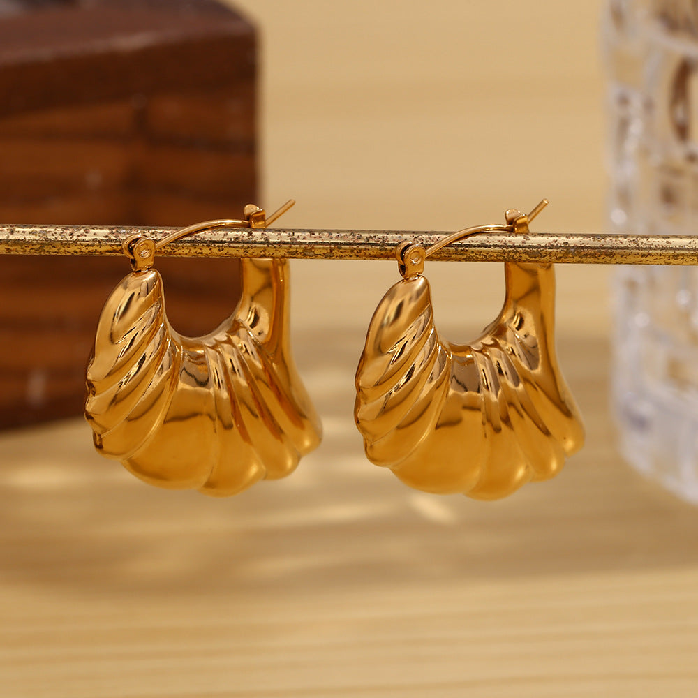 Whirlwind Strips Earrings- 18k Gold Plated