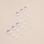 White Butterfly Toe Nails Set F088