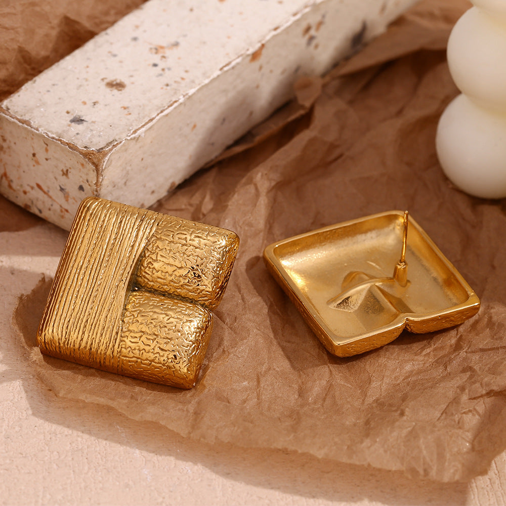Whirlwind Strips Earrings- 18k Gold Plated