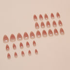 Classic Short Almond Press-On Nails Set W1657