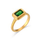 18K Gold Plated- Square Zircon Ring