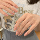 Purely Handmade Nude Stacked Rhinestones 10 PCs Nail Set- HM015