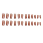 Brown Short Ballerina Press-On Nails Set W1223