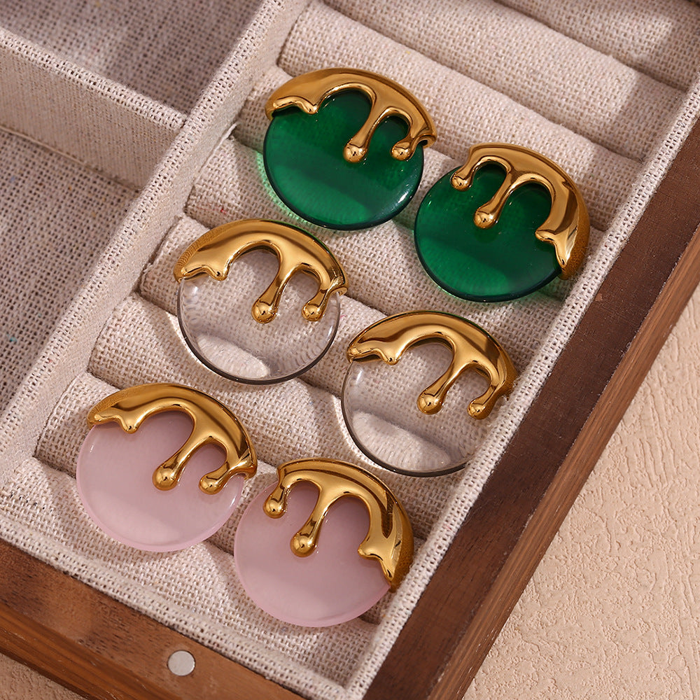 Whirlwind Strips Earrings- 18k Gold Plated