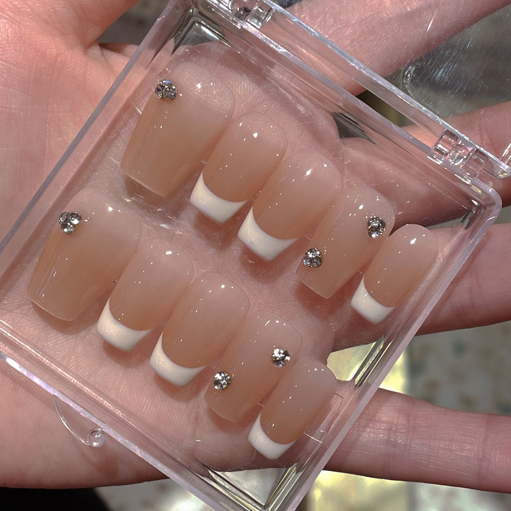 Purely Handmade French Mocha 10 PCs Nail Set- HM051