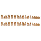 Z926- Golden 3D Short Almond Press-On Nails