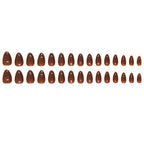 W1613- Brown Short Almond Press-On Nails Set