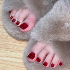 JP3701-Red Cat Eye Toe Nails Set