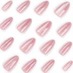 JP3249- Nude Pink Cat Eye Almond Press-On Nails Set