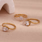 Luxury Zircon Wave Ring- 18k Gold Plated