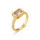 18K Gold Plated- Square Zircon Ring