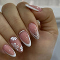 Z931- Embellished French Short Almond Press-On Nails