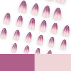 Purple Glitter Ombre Almond Press-On Nails Set JP3608