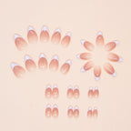 W1531- French Manicure Short Almond Press-On Nails Set