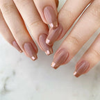 Brown Short Ballerina Press-On Nails Set W1223
