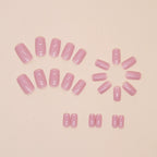 Pink Solid Square Press-On Nails Set CF027