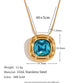 18K Gold Plated Square Zirconium Necklace- Earrings- Ring