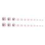 French Flower-Cross Toe Nails Set F075