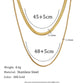 Double Layer Flat Snake Chain Necklace- 18K