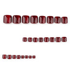 JP3701-Red Cat Eye Toe Nails Set