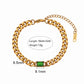 18 K Gold Plated Cuban Chain Rectangular Zircon Bracelet- GPY07