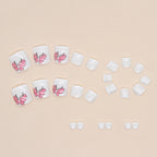 White Butterfly Toe Nails Set F088
