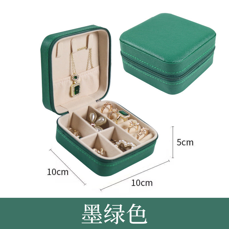 [Clearance] Leather Zipper Jewellery Organiser Portable box