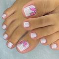 White Butterfly Toe Nails Set F088