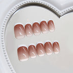 French Manicure Short Press-On Nails Set R882