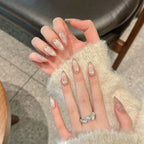 Nude Almond Handmade 10 PCs Nail Set HM17