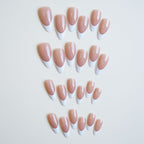 French Manicure Almond Press-On Nails Set WM40