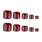 JP3701-Red Cat Eye Toe Nails Set