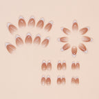 W1594- French Manicure Short Almond Press-On Nails Set