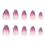 Purple Glitter Ombre Almond Press-On Nails Set JP3608