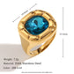18K Gold Plated Square Zirconium Necklace- Earrings- Ring
